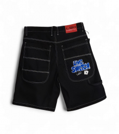 לצפייה במוצר LiveSwitch Black Hip-Hop Shorts – Blue Logo